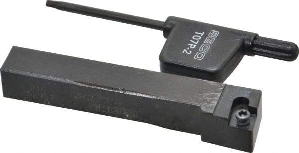 Seco - SCLC, Left Hand Cut, -5° Lead Angle, 3/8" Shank Height x 3/8" Shank Width, Neutral Rake Indexable Turning Toolholder - 2-1/2" OAL, CC..21.5. Insert Compatibility, Series Screw Lock - Americas Industrial Supply
