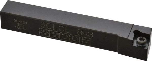 Seco - SCLC, Left Hand Cut, -5° Lead Angle, 1/2" Shank Height x 1/2" Shank Width, Neutral Rake Indexable Turning Toolholder - 3-1/2" OAL, CC..32.5. Insert Compatibility, Series Screw Lock - Americas Industrial Supply