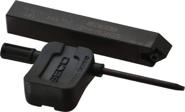 Seco - SCMC, Neutral Cut, 0° Lead Angle, 3/8" Shank Height x 3/8" Shank Width, Neutral Rake Indexable Turning Toolholder - 2-1/2" OAL, CC..21.5. Insert Compatibility, Series Screw Lock - Americas Industrial Supply