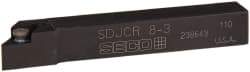 Seco - SDJC, Right Hand Cut, -3° Lead Angle, 1/2" Shank Height x 1/2" Shank Width, Neutral Rake Indexable Turning Toolholder - 3-1/2" OAL, DC..32.5. Insert Compatibility, Series Screw Lock - Americas Industrial Supply