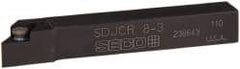 Seco - SDJC, Right Hand Cut, -3° Lead Angle, 1/2" Shank Height x 1/2" Shank Width, Neutral Rake Indexable Turning Toolholder - 3-1/2" OAL, DC..32.5. Insert Compatibility, Series Screw Lock - Americas Industrial Supply