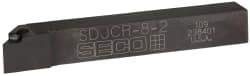 Seco - SDJC, Right Hand Cut, -3° Lead Angle, 1/2" Shank Height x 1/2" Shank Width, Neutral Rake Indexable Turning Toolholder - 3-1/2" OAL, DC..21.5. Insert Compatibility, Series Screw Lock - Americas Industrial Supply