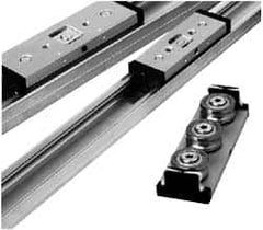 Pacific Bearing - 720mm OAL x 30mm Overall Width x 16mm Overall Height Self Lubricated Linear Guide Systems - 60mm Between Holes, 225 Lb. Capacity - Americas Industrial Supply