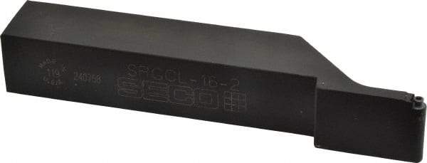 Seco - SRGC, Left Hand Cut, 1" Shank Height x 1" Shank Width, Neutral Rake Indexable Turning Toolholder - 6" OAL, RCMT22 Insert Compatibility, Series Screw Lock - Americas Industrial Supply