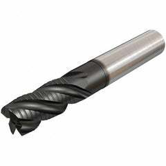Iscar - 16mm Diam, 34mm LOC, 4 Flute Solid Carbide 45° Corner Chamfer Roughing End Mill - TiAlN Finish, 100mm OAL, 16mm Shank Diam, Single End, Extended Reach, 38° Helix - Americas Industrial Supply
