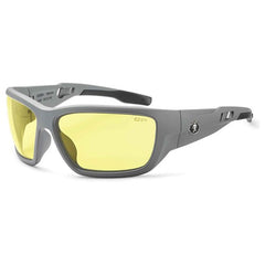 Baldr Yellow Lens Matte Gray Safety Glasses - Americas Industrial Supply