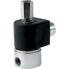 Parker - 120/60 - 110/50 VAC 1/4" NPT Port Stainless Steel Three-Way Direct Acting Solenoid Valve - Americas Industrial Supply