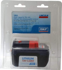Lincoln - 18 Volt, Grease Gun Battery - Lithium-Ion, 1 hr Charge Time & 3 Ah Battery Capacity - Americas Industrial Supply