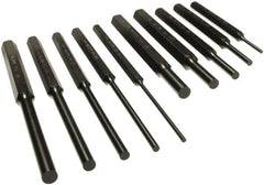 Mayhew - 10 Piece, 1/8 to 3/8", Pin Punch Set - Alloy Steel, Comes in Vinyl Pouch - Americas Industrial Supply