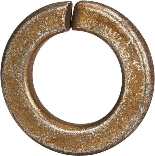 Made in USA - 5/8", 0.156" Thick Split Lock Washer - 1060 Spring Steel, Zinc Yellow Dichromate Finish, 0.628" Min ID, 0.641" Max ID, 1.073" Max OD - Americas Industrial Supply