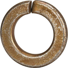 Made in USA - 5/8", 0.156" Thick Split Lock Washer - 1060 Spring Steel, Zinc Yellow Dichromate Finish, 0.628" Min ID, 0.641" Max ID, 1.073" Max OD - Americas Industrial Supply