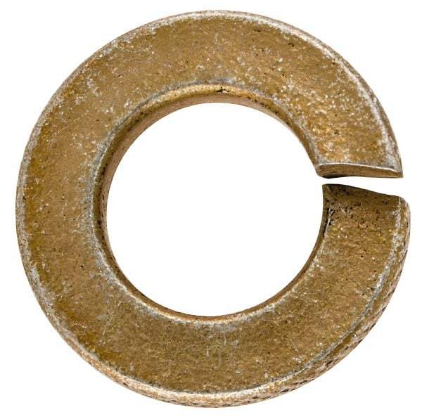 Made in USA - 5/16", 0.078" Thick Split Lock Washer - 1060 Spring Steel, Zinc Yellow Dichromate Finish, 0.314" Min ID, 0.322" Max ID, 0.583" Max OD - Americas Industrial Supply