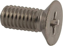 Made in USA - #10-32 UNF, 7/16" OAL Phillips Drive Machine Screw - Flat Head, Grade 18-8 Stainless Steel, Without Washer - Americas Industrial Supply