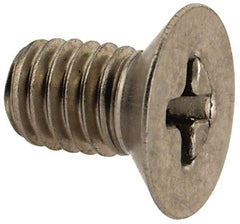 Made in USA - #10-32 UNF, 5/16" OAL Phillips Drive Machine Screw - Flat Head, Grade 18-8 Stainless Steel, Without Washer - Americas Industrial Supply