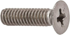 Made in USA - #8-32 UNC, 5/8" OAL Phillips Drive Machine Screw - Flat Head, Grade 18-8 Stainless Steel, Passivated Finish, Without Washer - Americas Industrial Supply
