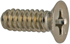 Made in USA - #6-32 UNC, 3/8" OAL Phillips Drive Machine Screw - Flat Head, Grade 18-8 Stainless Steel, Passivated Finish, Without Washer - Americas Industrial Supply