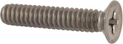 Made in USA - #10-24 UNC, 1" OAL Phillips Drive Machine Screw - Flat Head, Grade 18-8 Stainless Steel, Without Washer - Americas Industrial Supply