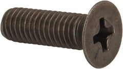 Made in USA - #10-32 UNF, 5/8" OAL Phillips Drive Machine Screw - Flat Head, Grade 18-8 Stainless Steel, Passivated Finish, Without Washer - Americas Industrial Supply
