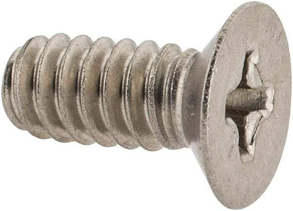 Made in USA - #10-24 UNC, 7/16" OAL Phillips Drive Machine Screw - Flat Head, Grade 18-8 Stainless Steel, Without Washer - Americas Industrial Supply