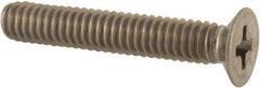 Made in USA - #8-32 UNC, 1" OAL Phillips Drive Machine Screw - Flat Head, Grade 18-8 Stainless Steel, Passivated Finish, Without Washer - Americas Industrial Supply