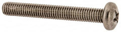 Made in USA - #10-32 UNF, 1-1/2" Length Under Head Phillips Drive Machine Screw - Pan Head, Grade 18-8 Stainless Steel, Black Oxide Finish, Without Washer - Americas Industrial Supply