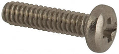 Made in USA - #0-80 UNF, 1/4" Length Under Head Phillips Drive Machine Screw - Pan Head, Grade 18-8 Stainless Steel, Black Oxide Finish, Without Washer - Americas Industrial Supply