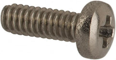 Made in USA - #0-80 UNF, 3/16" Length Under Head Phillips Drive Machine Screw - Pan Head, Grade 18-8 Stainless Steel, Black Oxide Finish, Without Washer - Americas Industrial Supply