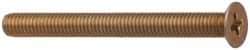 Made in USA - #10-32 UNF, 2" OAL Phillips Drive Machine Screw - Flat Head, Grade 3 Steel, Yellow Cadmium-Plated Finish, Without Washer - Americas Industrial Supply