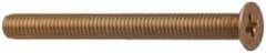 Made in USA - #10-24 UNC, 3/8" OAL Phillips Drive Machine Screw - Flat Head, Grade 3 Steel, Yellow Cadmium-Plated Finish, Without Washer - Americas Industrial Supply