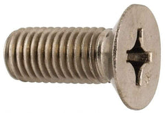 Made in USA - 1/4-28 UNF, 5/8" OAL Phillips Drive Machine Screw - Flat Head, Grade 18-8 Stainless Steel, Passivated Finish, Without Washer - Americas Industrial Supply