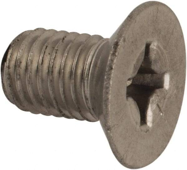 Made in USA - 1/4-28 UNF, 7/16" OAL Phillips Drive Machine Screw - Flat Head, Grade 18-8 Stainless Steel, Passivated Finish, Without Washer - Americas Industrial Supply