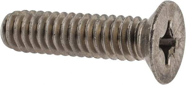 Made in USA - 1/4-20 UNC, 1" OAL Phillips Drive Machine Screw - Flat Head, Grade 18-8 Stainless Steel, Without Washer - Americas Industrial Supply