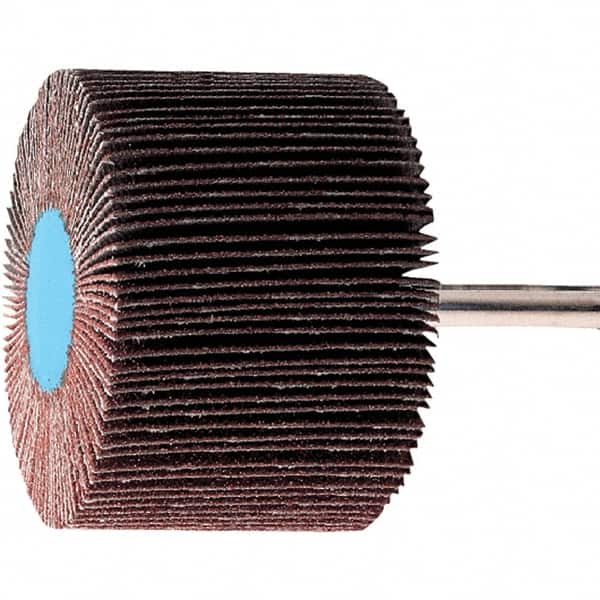 PFERD - 2" Diam x 1-1/2" Face Width, Aluminum Oxide Coated Mounted Flap Wheel - 1/4" Shank Mount, 120 Grit, 15,000 Max RPM - Americas Industrial Supply