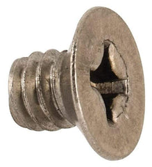 Made in USA - 1/4-20 UNC, 5/16" OAL Phillips Drive Machine Screw - Flat Head, Grade 18-8 Stainless Steel, Without Washer - Americas Industrial Supply