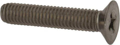 Made in USA - #10-32 UNF, 1" OAL Phillips Drive Machine Screw - Flat Head, Grade 18-8 Stainless Steel, Passivated Finish, Without Washer - Americas Industrial Supply