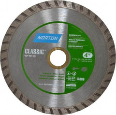 Norton - 4-1/2" Diam, 5/8 & 7/8" Arbor Hole Diam, Wet & Dry Cut Saw Blade - Diamond-Tipped, Standard Round Arbor - Americas Industrial Supply