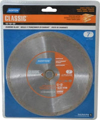 Norton - 7" Diam, 5/8" Arbor Hole Diam, Wet & Dry Cut Saw Blade - Diamond-Tipped, Standard Round Arbor - Americas Industrial Supply