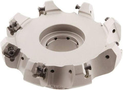 Iscar - 5.58" Cut Diam, 1-1/2" Arbor Hole, 0.276" Max Depth of Cut, 45° Indexable Chamfer & Angle Face Mill - 8 Inserts, S845 SX.U 16.. Insert, Right Hand Cut, 8 Flutes, Through Coolant, Series Helido - Americas Industrial Supply
