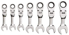 GearWrench - 7 Piece, 3/8" to 3/4", Ratcheting Combination Wrench Set - Inch Measurement Standard, Chrome Finish, Comes in Plastic Case - Americas Industrial Supply