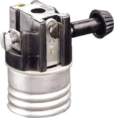 Leviton - 3 Pin, 250 VAC, 250 Watt, Medium Base, Removable Turn Knob Lamp Holder - Incandescent, Screw Mounted - Americas Industrial Supply