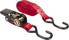 Erickson Manufacturing - 15' Long x 1" Wide, 500 Lb Basket Capacity, 500 Lb Vertical Capacity, Polypropylene/Zinc Web Sling - Red - Americas Industrial Supply
