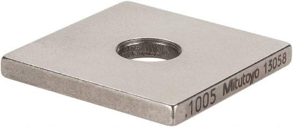 Mitutoyo - 0.1005" Square Steel Gage Block - Accuracy Grade 0, Includes Certificate of Inspection - Americas Industrial Supply