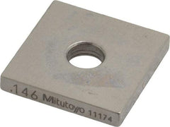 Mitutoyo - 0.146" Square Steel Gage Block - Accuracy Grade 0, Includes Certificate of Inspection - Americas Industrial Supply