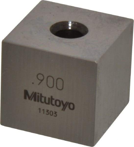 Mitutoyo - 0.9" Square Steel Gage Block - Accuracy Grade 0, Includes Certificate of Inspection - Americas Industrial Supply