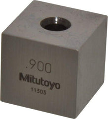 Mitutoyo - 0.9" Square Steel Gage Block - Accuracy Grade 0, Includes Certificate of Inspection - Americas Industrial Supply