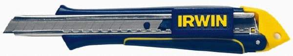 Irwin - Snap Utility Knife - 9mm Blade, Blue & Yellow Standard Grip Handle, 3 Blades Included - Americas Industrial Supply