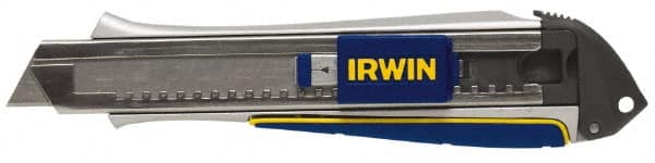 Irwin - Snap Utility Knife - 9mm Blade, Blue & Yellow Handle, 3 Blades Included - Americas Industrial Supply