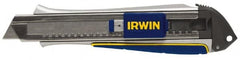 Irwin - Snap Utility Knife - 9mm Blade, Blue & Yellow Handle, 3 Blades Included - Americas Industrial Supply