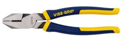 Irwin - 9-1/2" OAL, 1-9/16" Jaw Length x 1-1/4" Jaw Width, Side Cutting Linesman's Pliers - North American Jaw, Standard Head, ProTouch Handles - Americas Industrial Supply
