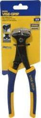 Irwin - 8" OAL, End Cutting Pliers - 1/2" Jaw Length x 1-21/32" Jaw Width, End Cut Head, Rubber Grips Handle - Americas Industrial Supply